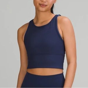 Reversible navy lululemelon crop top!